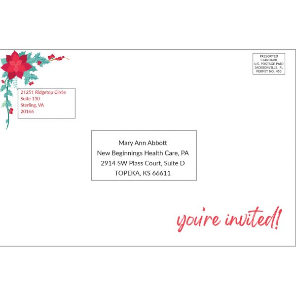 Envelope 6x9 Invitation Holiday