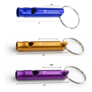 Metal Whistle Key Chain (Assorted Colors)